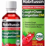 Robitussin DM Maximum Strength Cough Medicine Raspberry 8 fl oz Adult Cough Suppressant and Expectorant Cough Plus Ch (New)