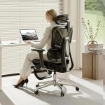 FLEXISPOT ErgoX Premium Ergonomic Office Chair Black-FT Adjustable Armrests Dynamic Lumbar Support Recline Tilt Func (New)