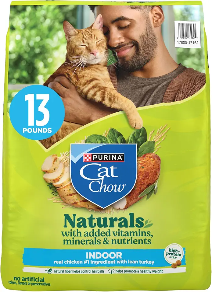 81slwJIX7TL._AC_UL960_FMwebp_QL65_ Purina Cat Chow Naturals Hairball Indoor Dry Cat Food 13 lb Bag Healthy weight cat food with real turkey and chicken (New) - Image 1