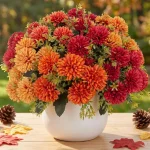 lovemoon Artificial Chrysanthemums Flowers for Outdoors Fall 12 Pcs Silk Mums FlowersChrysanthemums Fall Marigold for (New)