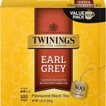 Twinings Earl Grey Black Tea Individually Wrapped Bags 100 Count Pack of 1 Flavoured with Citrus &amp Bergamot Caffeinat (New)