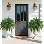 2PCS 45in Fake Ferns- Large Artificial Plants Outdoor UV Resistant Artificial Ferns for Outdoors 60 Branches Faux Boston (New)