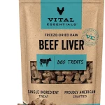 Vital Essentials Freeze Dried Dog Treats Beef Liver 21 oz Bag Single Ingredient Made With 100% Beef Liver Grain-Fre (New)