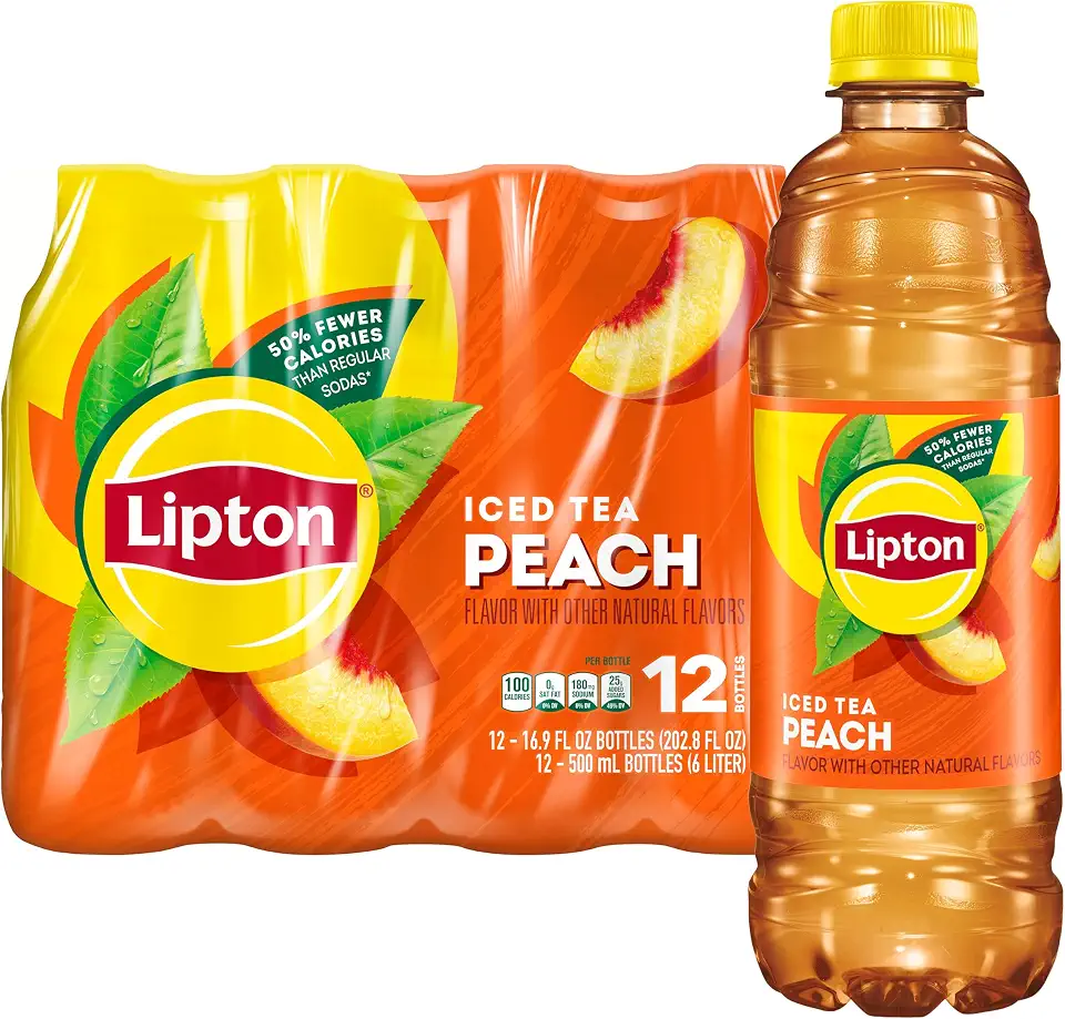 81wI42poweL._AC_UL960_FMwebp_QL65_ Lipton Peach Iced Tea 169 Fl Oz Bottles Pack of 12 (New) - Image 1