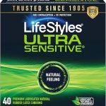 LifeStyles Ultra Sensitive Natural Feeling Lubricated Latex Condoms 40 Count (New)