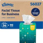 Kleenex Professional Naturals Facial Tissue Bulk 36 x 90 Tissues 56027 Upright Cube Tissue Boxes 2-Ply Soft &amp Stro (New)