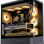 JONSBO D400 Black ATX Mid-Tower Pc CaseThree-Dimensional Beveled Curved Glass DesignDesktop Computer Case Support BTF M (New)