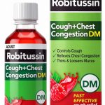 Robitussin DM Cough and Chest Congestion Raspberry 8 fl oz Adult Cough Suppressant and Expectorant Cough Plus Chest C (New)