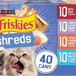 Purina Friskies Wet Cat Food Variety Pack Shreds 40 Pack 55 oz Cans Beef turkey and cheese chicken and salmon and (New)
