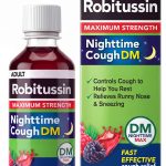 Robitussin Maximum Strength Nighttime Cough DM Cough Medicine for Adults Berry Flavor - 8 Fl Oz (New)
