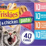 Purina Friskies Pate Wet Cat Food Variety Seafood &amp Chicken 40 55 oz Moist cat food with real seafood or chicken s (New)