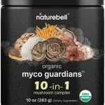 NatureBell Organic Mushroom Powder 10oz 10-in-1 Adaptogenic Blend with Lionâ€™s Mane Reishi Shiitake Chaga &amp More Gr (New)