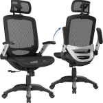 GABRYLLY Ergonomic Office Chair High Back Home Desk Chair with Headrest Flip-Up Arms 90-120Â° Tilt Lock and Wide Cushio (New)