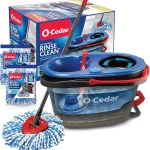 O-Cedar RinseClean Plastic Spin Mop and Bucket System with 2 Extra Mop Heads Removes 99% of Bacteria with Water Only - 1 (New)
