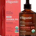 Cliganic Organic Jojoba Oil 100% Pure Cold Pressed for Face &amp Hair 4oz Natural Moisturizing Carrier for Skin &amp Nails (New)