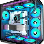 FOIFKIN F600 PC Case - Pre-Installed 7 PWM ARGB Fan ATX Mid-Tower Gaming PC Case 270Â° Panoramic Glass with Type-C FOIFK (New)