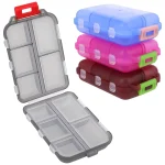Double layer small pill box Portable pill box Transparent 10 cell sealed medicine storage box (New)