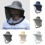 Mosquito Prevention Cap For Fishing Insect Protective Cap Mosquito Head Net Full Mesh Drawstring (New)
