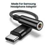 For Samsung Headphone Aux Adapter USB Type C to 3.5mm Adapter Audio Dongle (New)