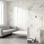 Thick Waterproof Foam Wallpaper Self Adhesive Marble Texture Tile Sticker Suitable for Decorating Bedroom and (New)