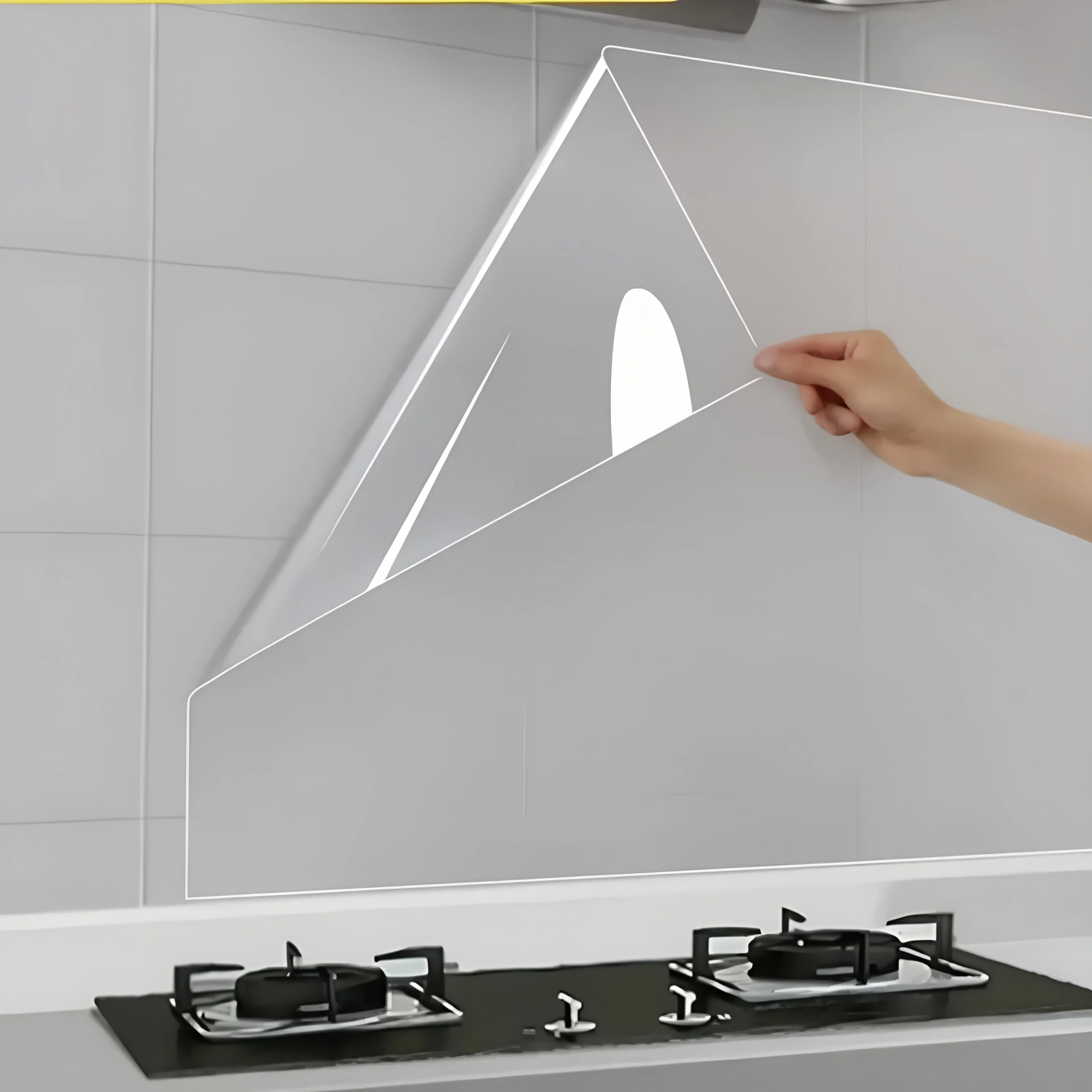 Ac1f579a2e5dd4d358ee86a4dc391c53aK 45cm Transparent Waterproof and Oil Proof Static Wallpaper Kitchen Stove Anti Fouling Sticker High Temperature (New) - Image 1