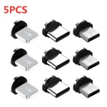 5 Magnetic Cable plug Type C Micro USB C Plugs Fast Charging Cable (New)