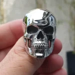 Hip Hop Mens Biker Rings Ghost Head Skull Rings for Men Gothic Punk Metal (New)