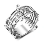 Fashion Musical Note Ring Hollow Musical Symbol Ring Jewelry For Female Music Lovers (New)
