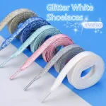 Fashion Glitter Shoelaces Colorful Flat Shoe laces for Athletic Running Sneakers Shoes (New)