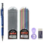 2.0mm Mechanical Pencil Set 2B Automatic Pencils with Color Black Lead Refills for Draft (New)