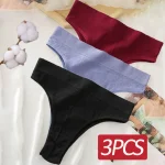 3 Set Womens Cotton Panties Seamless High Waisted Thongs Comfortable Sexy Female Underpants Panties (New)