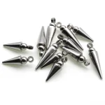10 Stainless Steel Circular Cone Charms Pendant for Necklace Hoop Earrings Pendant DIY (New)