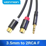 Vention 3.5mm Male to 2RCA Female AUX Cable RCA Jack (New)