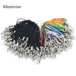 50 Black Strap Charm Cord Lanyard Lariat Strap Cords Lobster Clasp Rope Keychains (New)