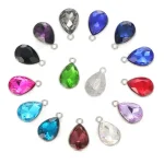 10 Crystal Glass Water Drop Shape Charms Pendant for Handmade Earrings Bracelet Necklace (New)