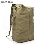 Man Travel Backpack Large Capacity Mountaineering Hand Bag High Quality Canvas Bucket Shoulder (New)