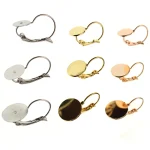 10 Stainless Steel Blank Earrings Base 6 8 10 12 mm Cabochon Settings (New)
