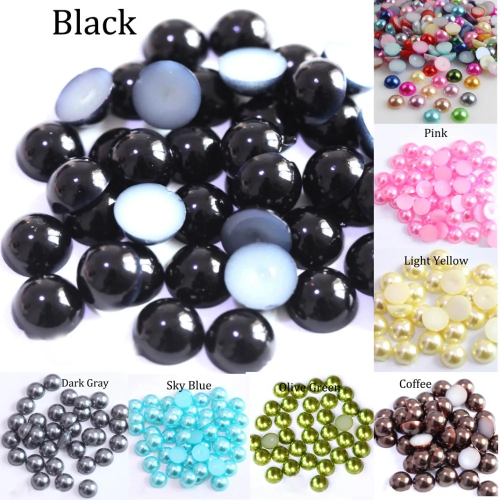 HTB1W2yvlCcqBKNjSZFgq6x_kXXaB 2 3 4 5 6 8 10 12 14 MM Acrylic Beads Pearl Imitation Half Round Flatback Colorful Bead For Jewelry (New) - Image 1