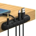 Cable Organizer Silicone USB Cable Winder Desktop Tidy Management Clips Cable Holder For (New)