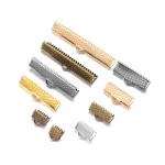 50 lot Cove Clasps Cord End Caps String Ribbon Leather Clip Necklace Bracelet Connector (New)