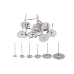 100 Stainless Steel Blank Earring Stud Base Fit 3 4 5 6 8mm (New)