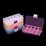 Plastic Rectangle Slot Adjustable Jewelry Necklace Transparent Storage Box Case Holder Craft Organizer (New)