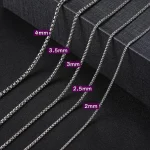 Skyrim Fashion 60cm Long Box Chain Necklace Stainless Steel Statement 2 4mm Thick Chains (New)