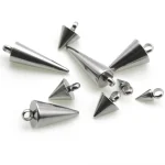 20 Stainless Steel Cone Charms Pendants Cone Pendant Metal for Women Man Hoop (New)