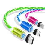 Magnetic Cable Flowing Light LED Micro USB Cable Samsung (New)