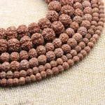 Natural Rudraksha Mala 108 Beads Wood Spacer Bead 6 8 10 12 mm (New)