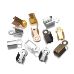 200 lot Cove Clasps Cord End Caps String Ribbon Leather Clip Tip Fold Crimp (New)