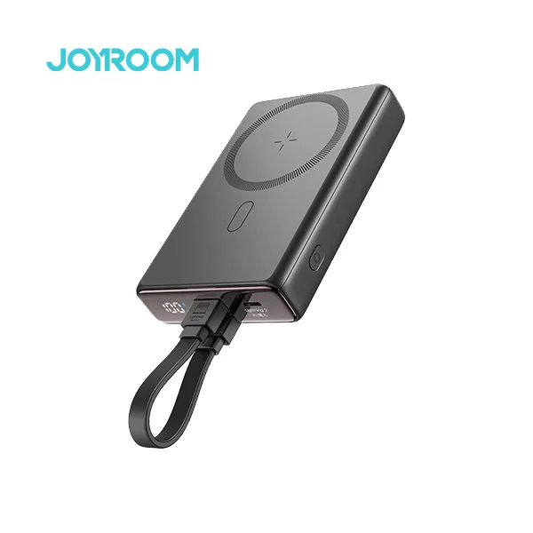 Joyroom-JR-PBM01-20W-10000mAh-Magnetic-Wireless-Power-Bank-with-Built-in-Cable Joyroom JR-PBM01 20W 10000mAh Magnetic Wireless Power Bank with Built-in Cable & Kickstand (New) - Image 1