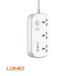 Ldnio SC3416 65W Power Strip 3 Sockets With 4 USB (New)