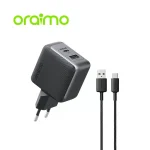 Oraimo OCW-7331E+C54 PowerGaN 33 Pro GaN Dual Port 33W Charger With Type-C Cable (New)